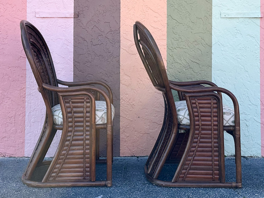 Pair of West Indies Style Bamboo Chairs
