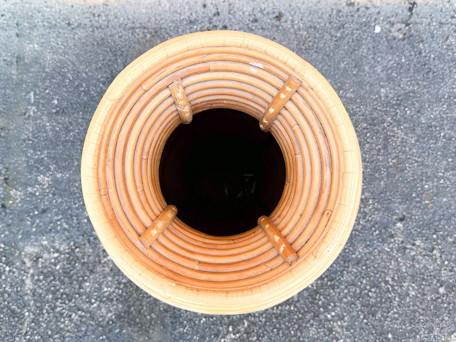 Large Pencil Reed Rattan Vase