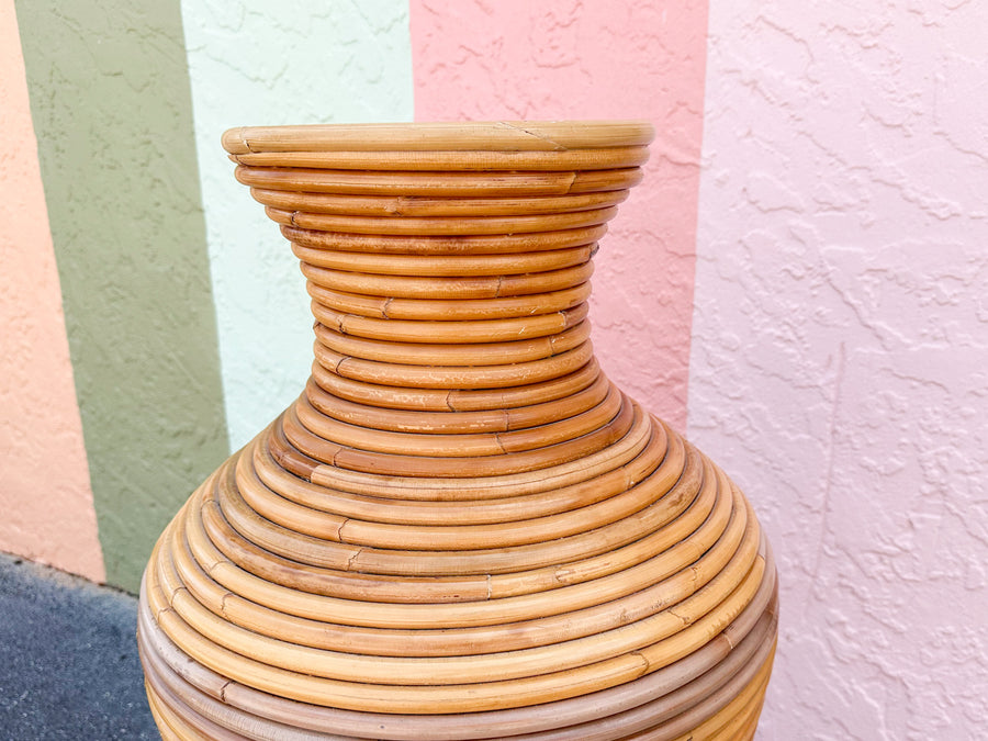 Large Pencil Reed Rattan Vase