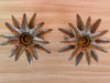 Pair of Brass Palm Tree Candle Holders