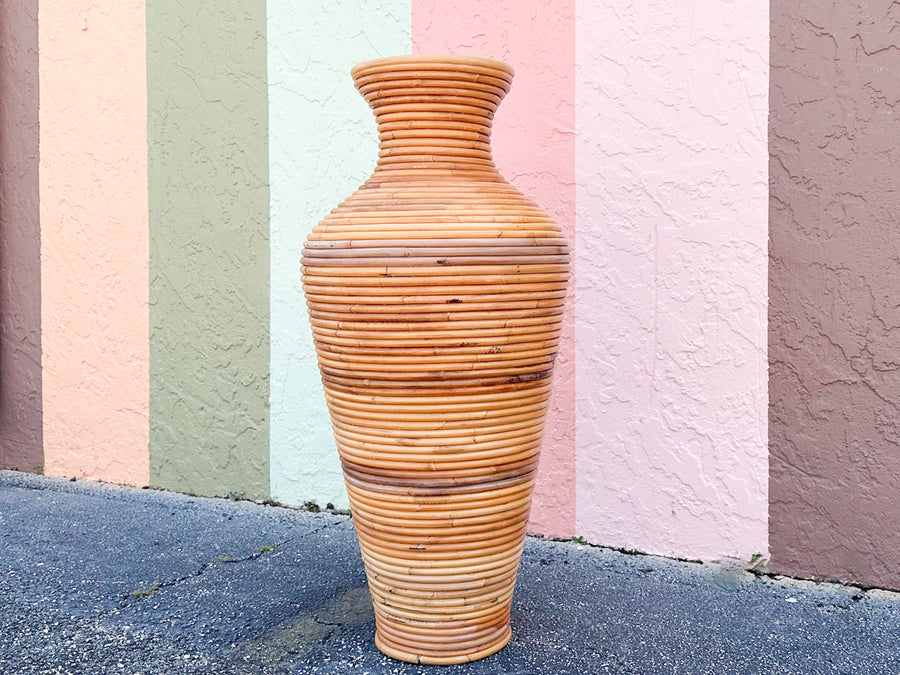 Large Pencil Reed Rattan Vase