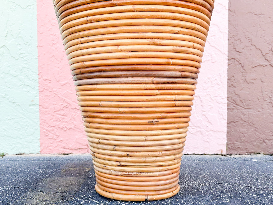 Large Pencil Reed Rattan Vase