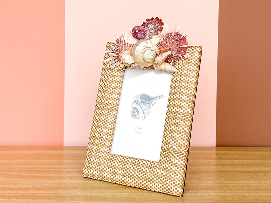 Vintage Rattan Shell Frame