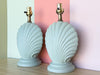 Pair of Petite Seafoam Shell Motif Lamps