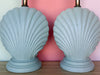 Pair of Petite Seafoam Shell Motif Lamps