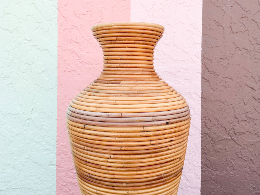 Large Pencil Reed Rattan Vase