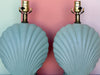 Pair of Petite Seafoam Shell Motif Lamps