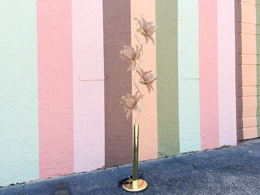 Pink Lotus Flower Floor Lamp