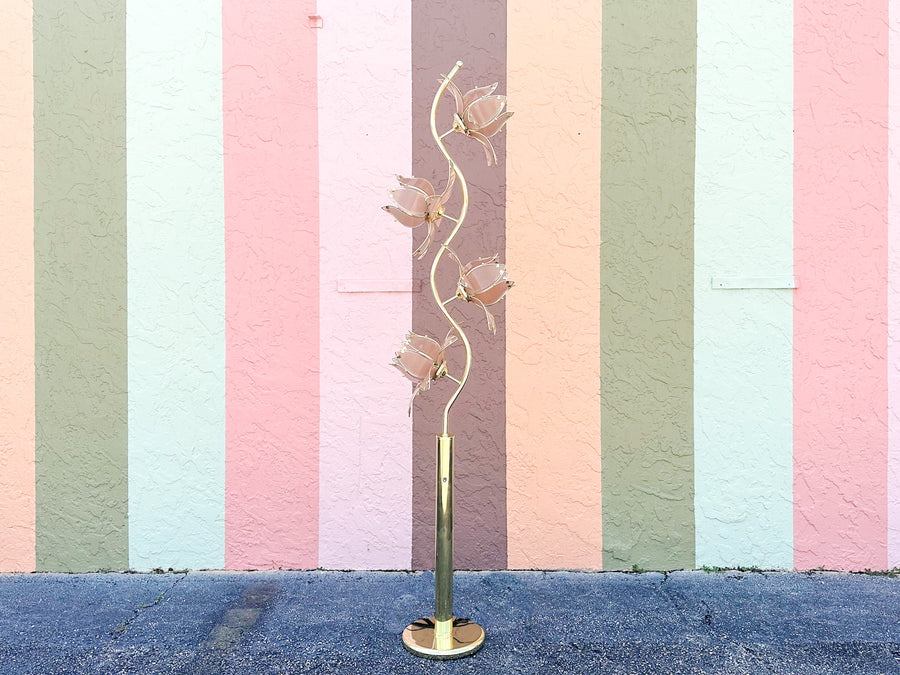 Pink Lotus Flower Floor Lamp