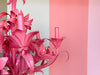 Tole Flower Chandelier - Newly Painted Pink