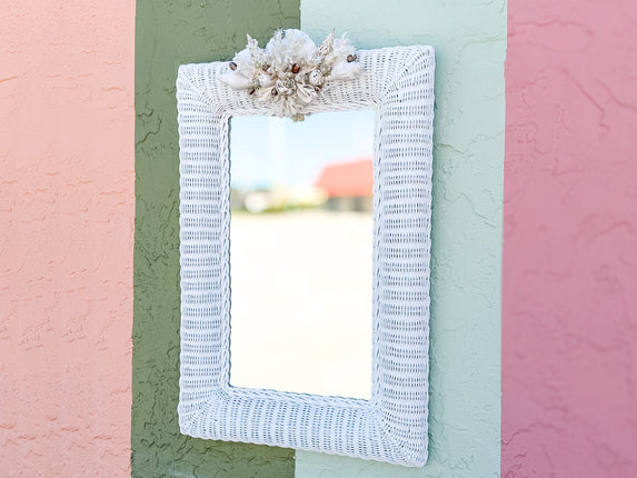 Wicker Chic Shell Mirror