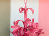 Tole Flower Chandelier - Newly Painted Pink