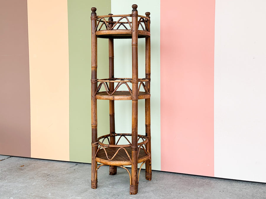 Petite Three Tier Rattan Etagere
