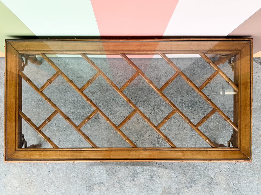Thomasville Chippendale Faux Bamboo Coffee Table