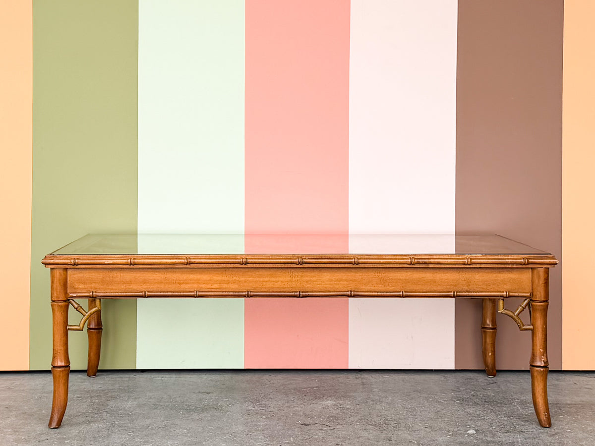 Thomasville Chippendale Faux Bamboo Coffee Table