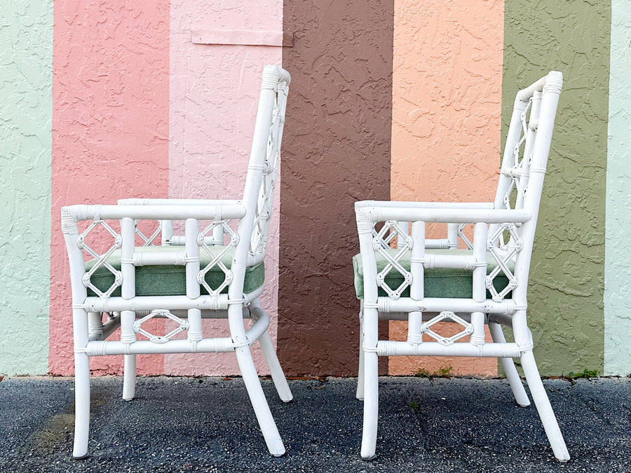 Set of Six Ficks Reed Rattan Dining Chairs