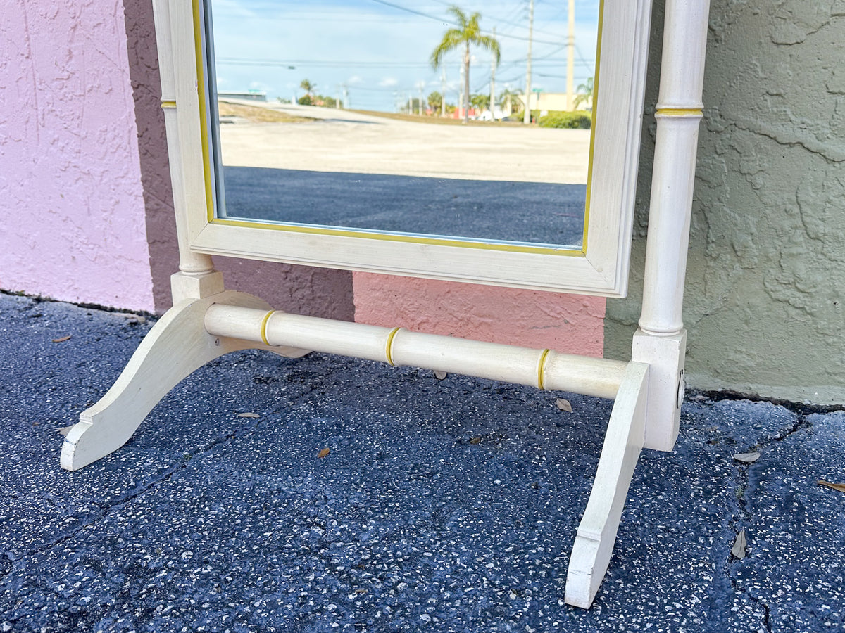 Thomasville Faux Bamboo Cheval Mirror