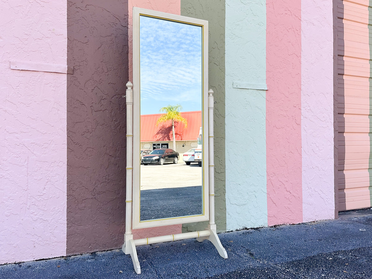 Thomasville Faux Bamboo Cheval Mirror