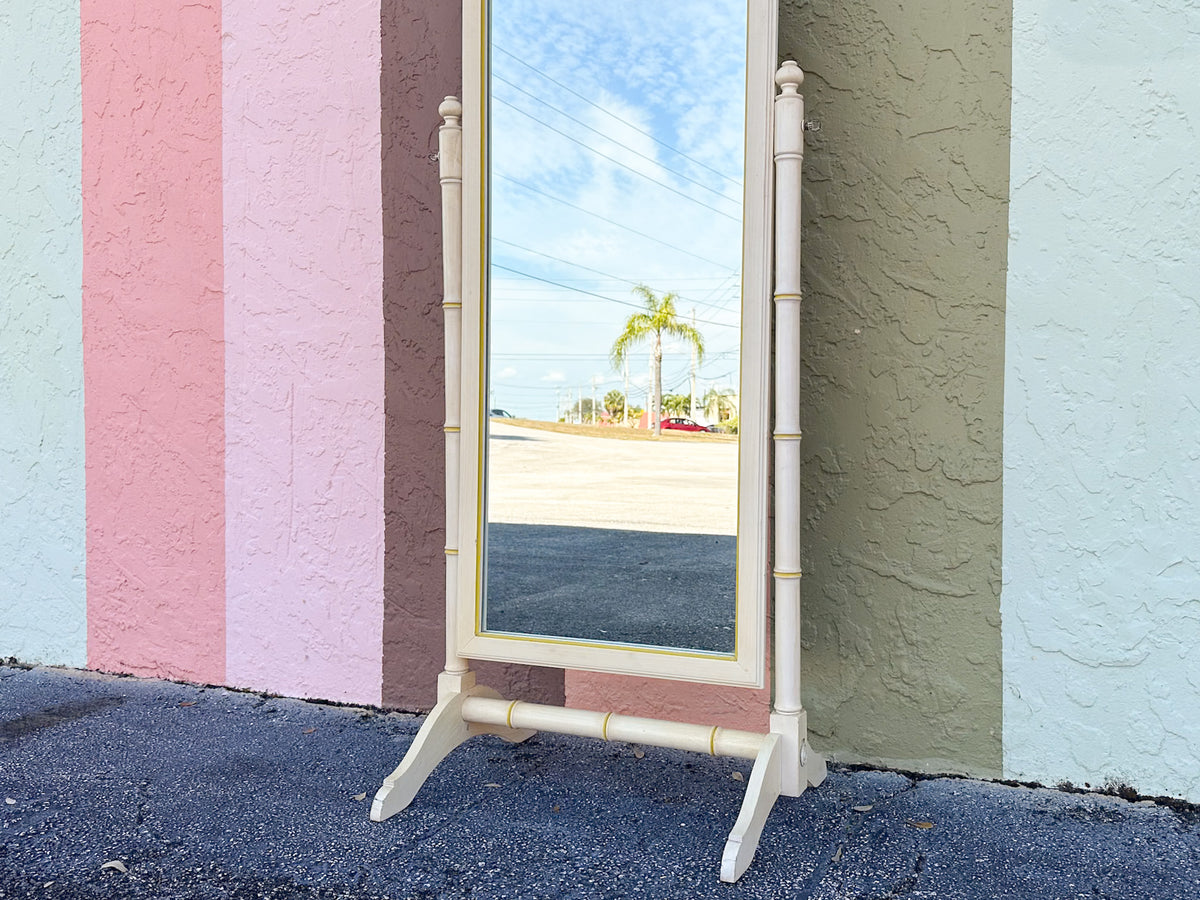 Thomasville Faux Bamboo Cheval Mirror
