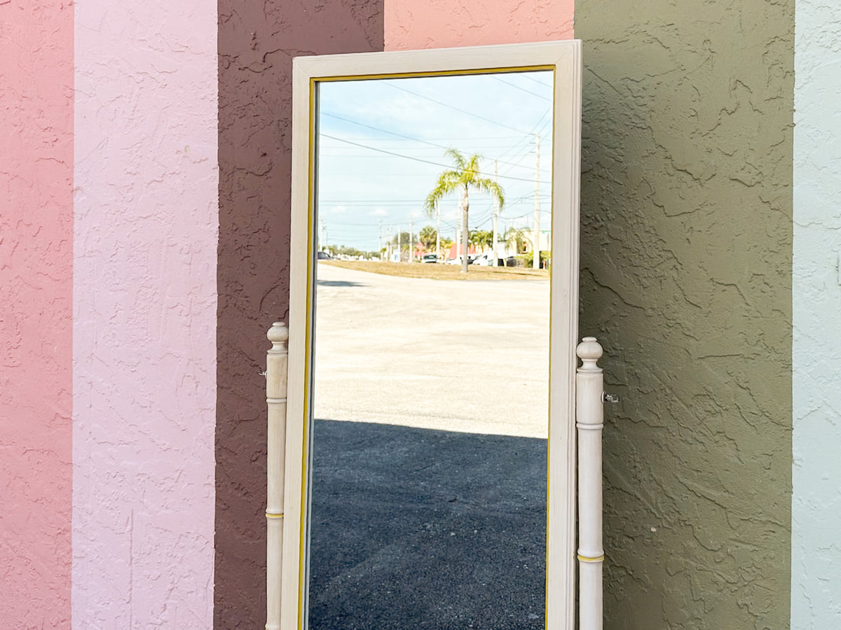Thomasville Faux Bamboo Cheval Mirror