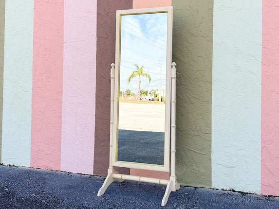 Thomasville Faux Bamboo Cheval Mirror