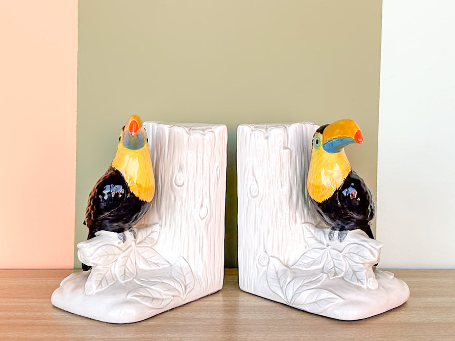 Japanese Ceramic Toucan Bookends