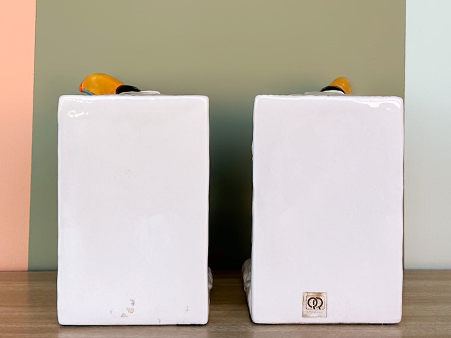Japanese Ceramic Toucan Bookends