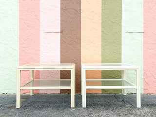 Pair of Ficks Reed Rattan Side Tables