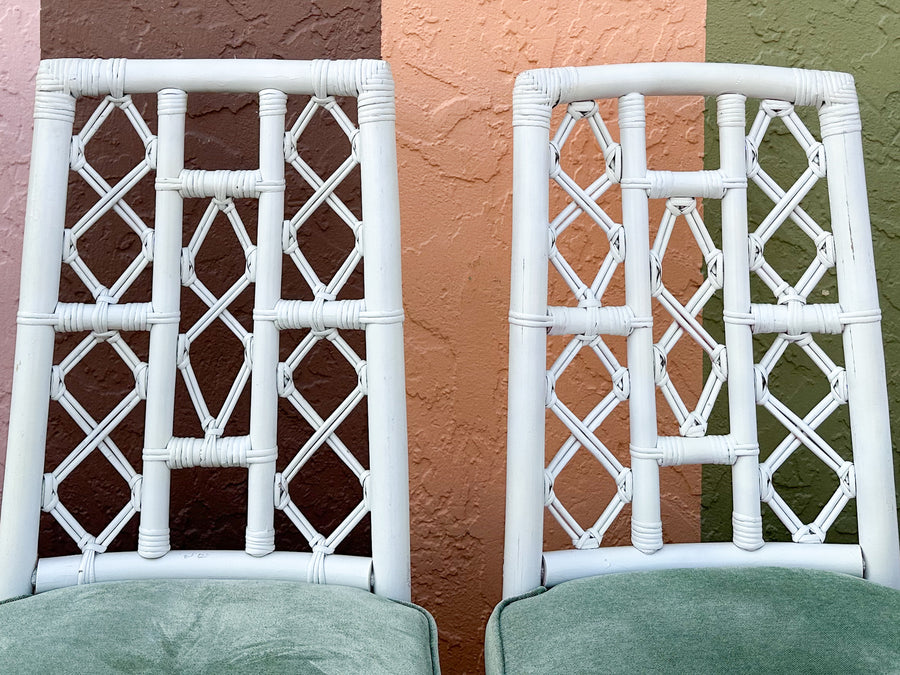Set of Six Ficks Reed Rattan Dining Chairs