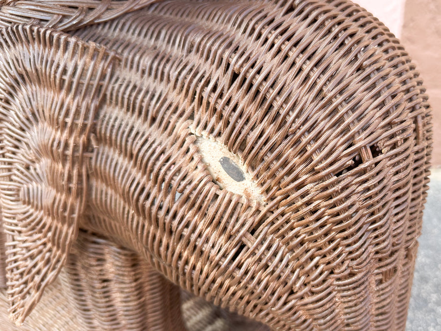 Wicker Elephant Garden Seat