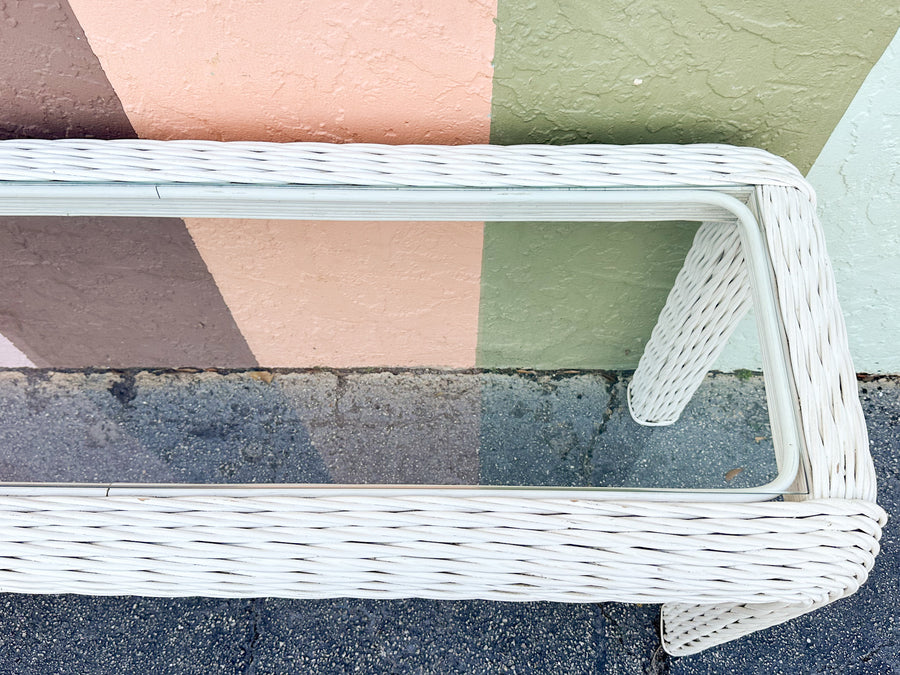 Coastal Twisted Rattan Console