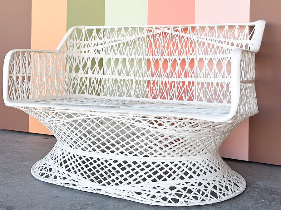 White Webspun Loveseat
