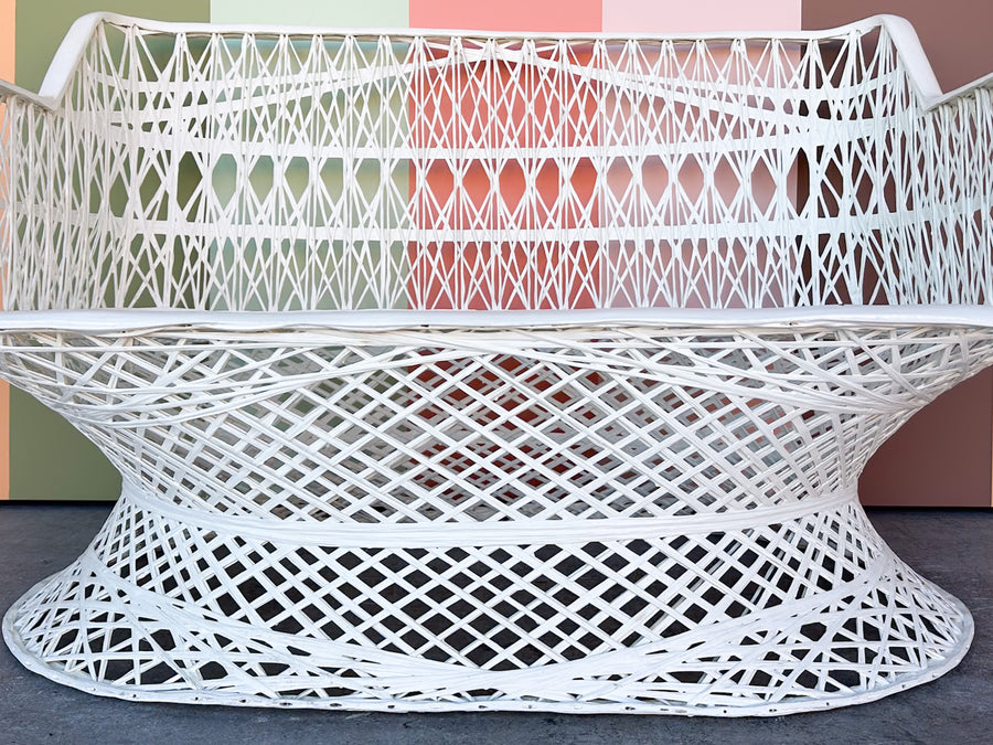 White Webspun Loveseat