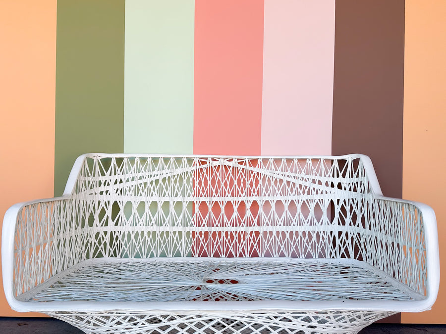 White Webspun Loveseat