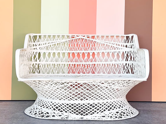 White Webspun Loveseat