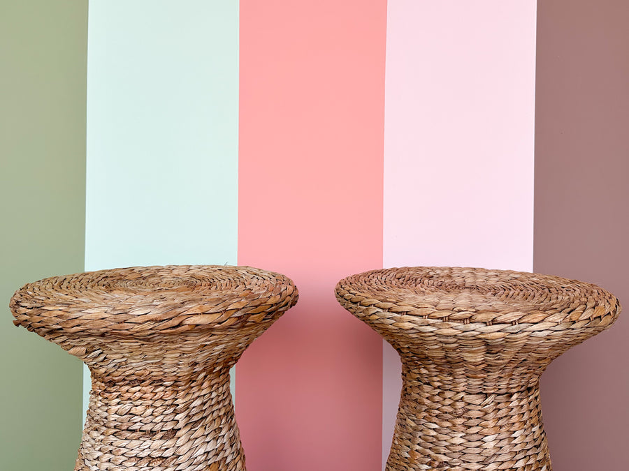 Pair of Seagrass Side Tables