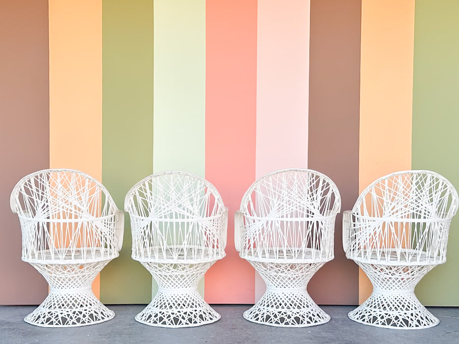 White Webspun Outdoor Dining Set