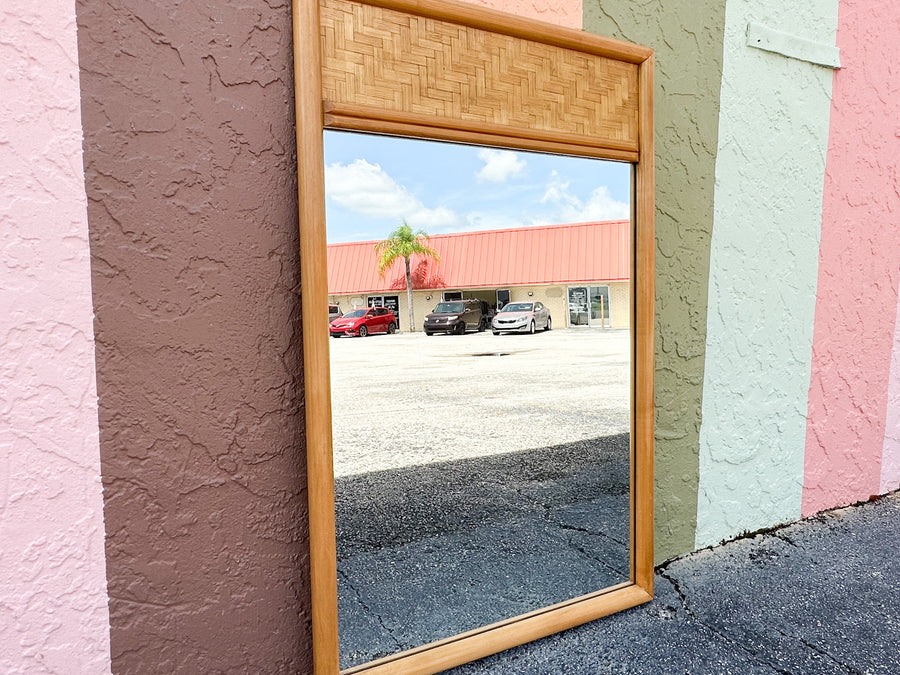 Woven Rattan Mirror