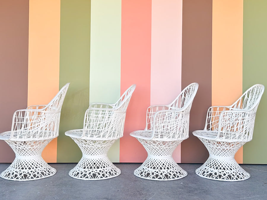 White Webspun Outdoor Dining Set