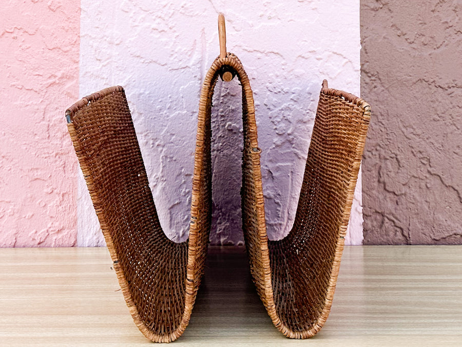 Wicker Chic Double Magazine Rack