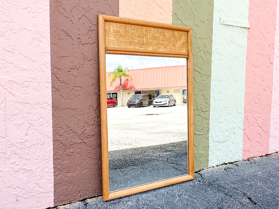 Woven Rattan Mirror
