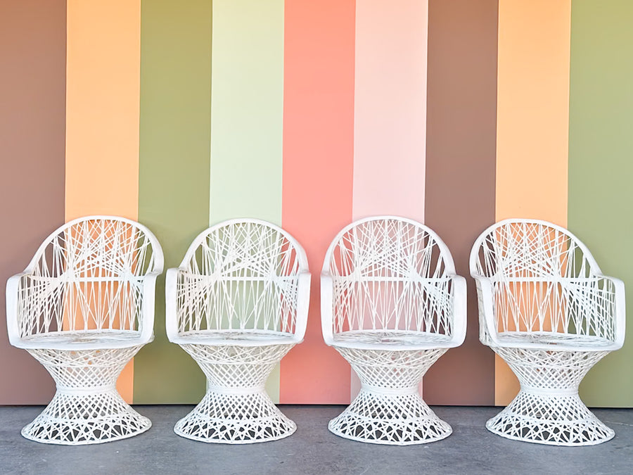 White Webspun Outdoor Dining Set