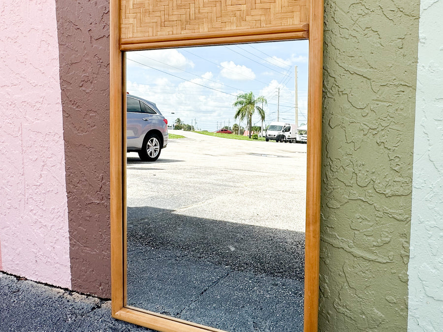 Woven Rattan Mirror