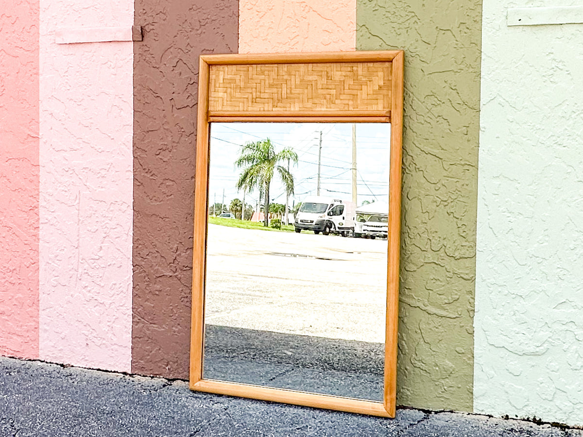 Woven Rattan Mirror