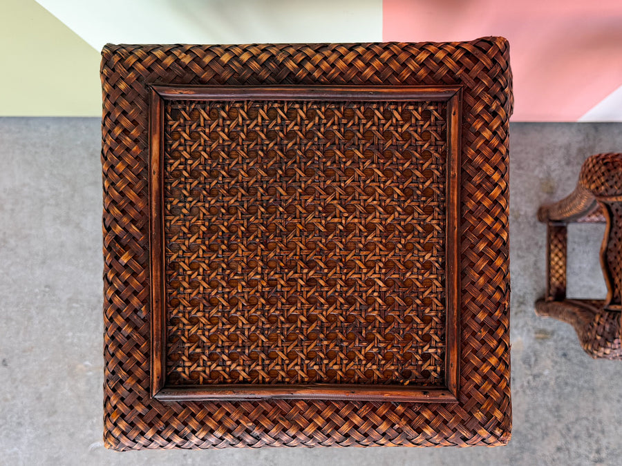 Pair of Island Style Rattan Plant Stands