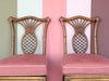 Pair of Pineapple Rattan Side Chairs