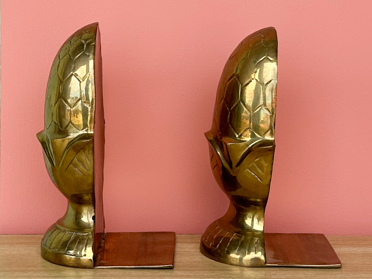 Kips Bay Show House Brass Acorn Bookends