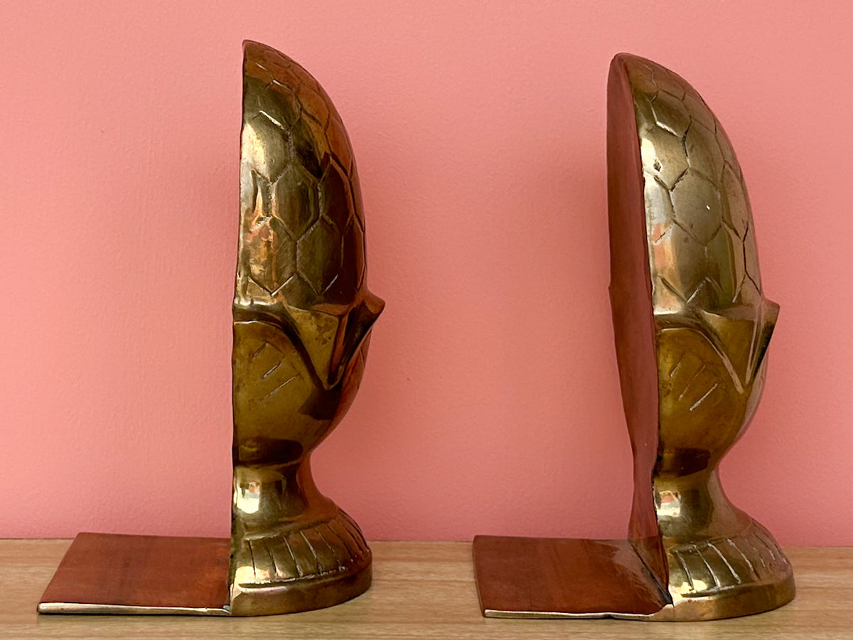 Kips Bay Show House Brass Acorn Bookends