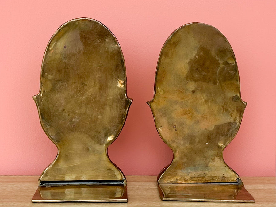 Kips Bay Show House Brass Acorn Bookends