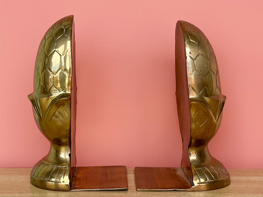 Kips Bay Show House Brass Acorn Bookends